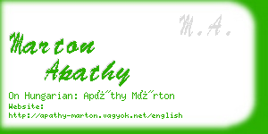 marton apathy business card